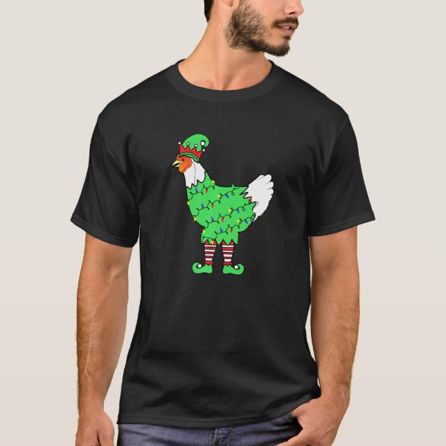 T-shirt Feux de Noël Poulets d'elfe (Devant)