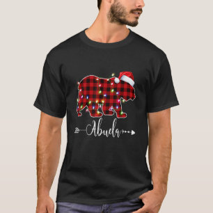T-shirt Feux de Noël Pyjama correspondant Rouge Plaid Abue