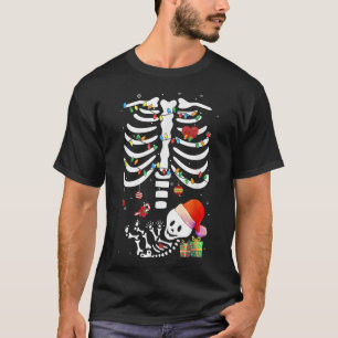 T-shirt Feux de Noël & Squelette Grossesse de Noël An