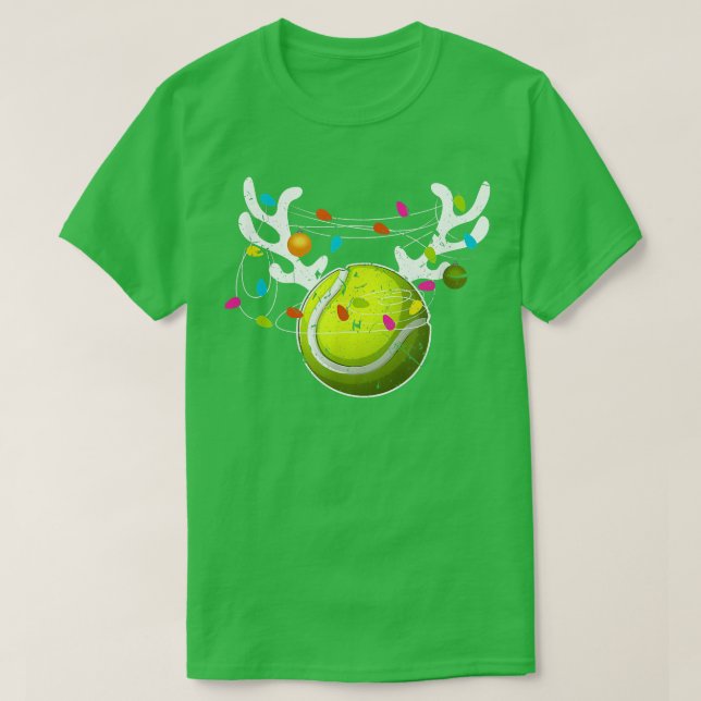 T-shirt Feux de Noël Tennis Ball Drôle Noël 164 (Design devant)