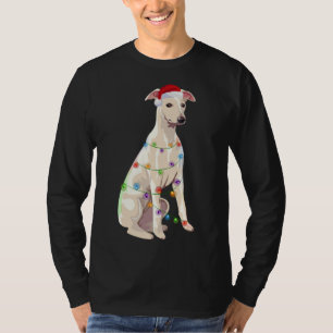 T-shirt Feux de Noël Whippet Noël Noël Amoureux des chiens