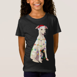 T-Shirt Feux de Noël Whippet Noël Noël Amoureux des chiens