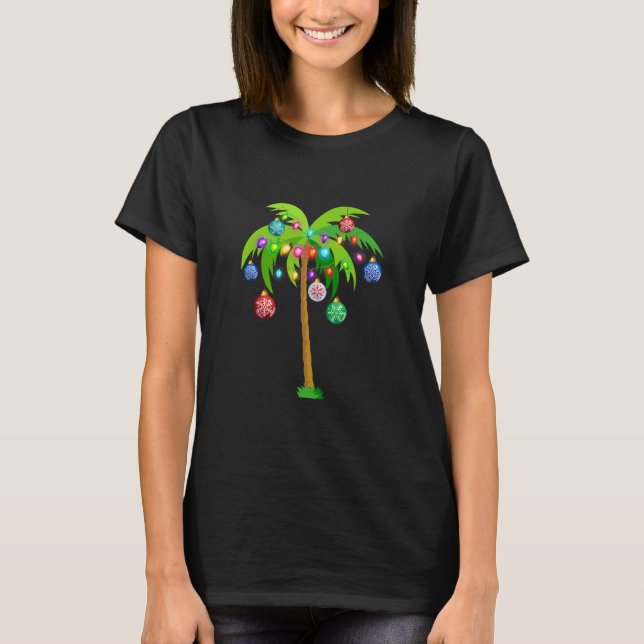 T-shirt Feux de noix de palmier Tropical Xmas Coconut (Devant)