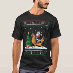 T-shirt Feux Noël Arbre Lumières Noël Père Noël Riding Chi