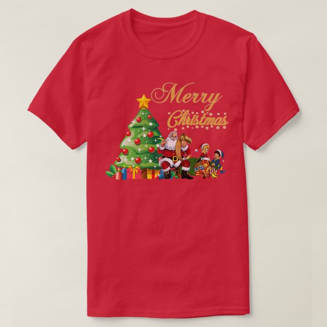 T-shirt Feux Noël du Père Noël Joyeux Noël 2021 (Design devant)