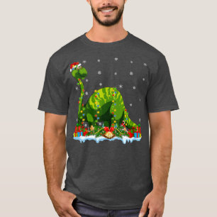 T-shirt Feux Père Noël Brontosaurus Dinosaur Noël