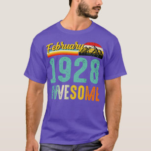 T-shirt Février 1928 Anniversaire Chemise Cadeau Vintage F
