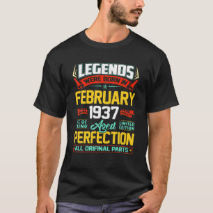 T-shirt Février 1937 85E Cadeau Anniversaire 85 Ans Hommes