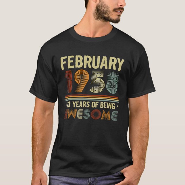 T-shirt Février 1958 63 Ans D'Être Un Cool Impressionnant  (Devant)