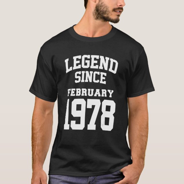 T-shirt Février 1978 45e anniversaire Légende 45 ans (Devant)