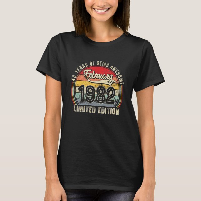 T-shirt Février 1982 Tenue Rétro 40e Anniversaire (Devant)