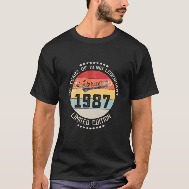 T-shirt Février 1987 35E Anniversaire 35 Anniversaire En C (Devant)