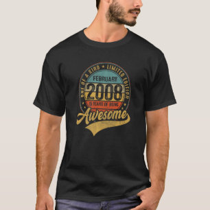 T-shirt Février 2008 15 Ans D'Être Impressionnant Rétro 15