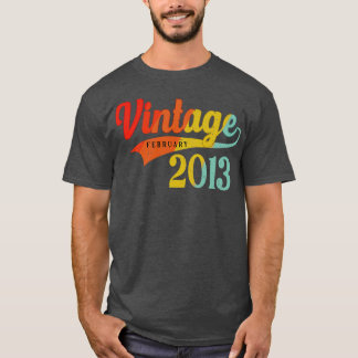 T-shirt Février 2013 Anniversaire Vintage Février 2013 Awe