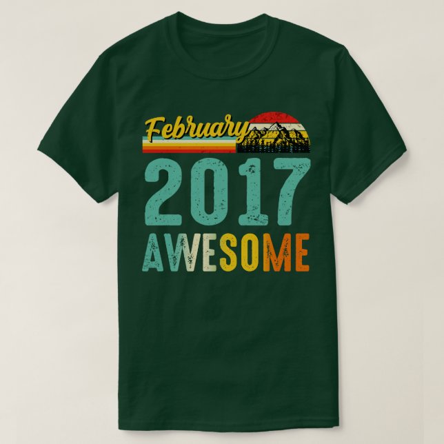 T-shirt Février 2017 Cadeau Anniversaire Vintage Février (Design devant)