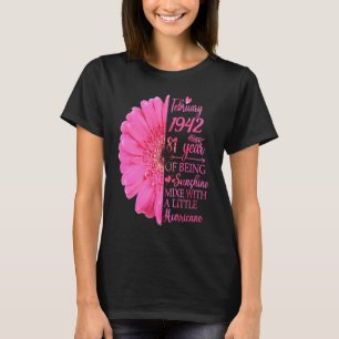 T-shirt Février Fille 1942 T 81 ans 81e anniversaire