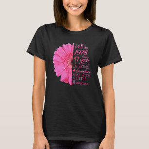T-shirt Février Fille 1976 47 Ans 47e Anniversaire