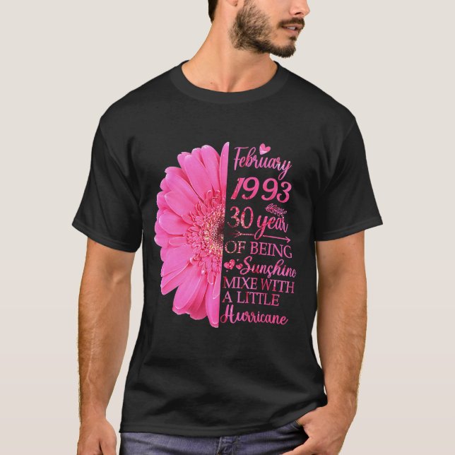 T-shirt Février Fille 1993 T 30 ans 30e anniversaire (Devant)