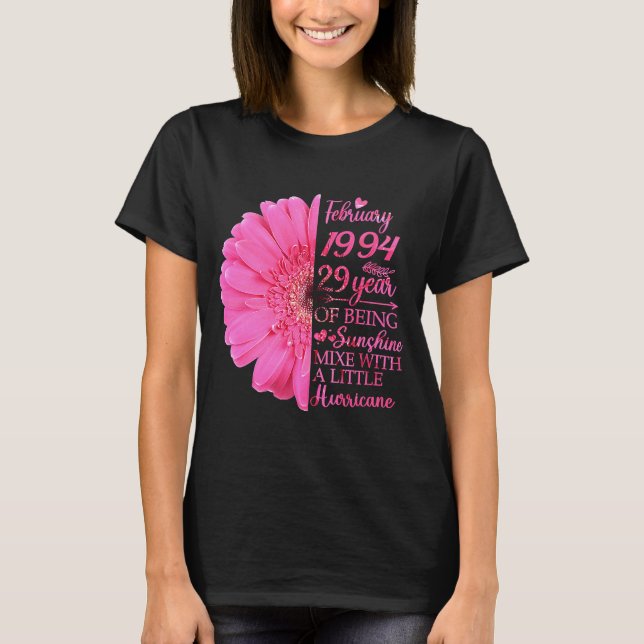 T-shirt Février Fille 1994 T 29 ans 29e anniversaire (Devant)
