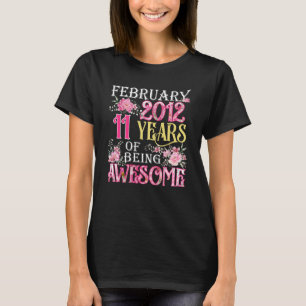 T-shirt Février Fille 2012 11e anniversaire 11 ans