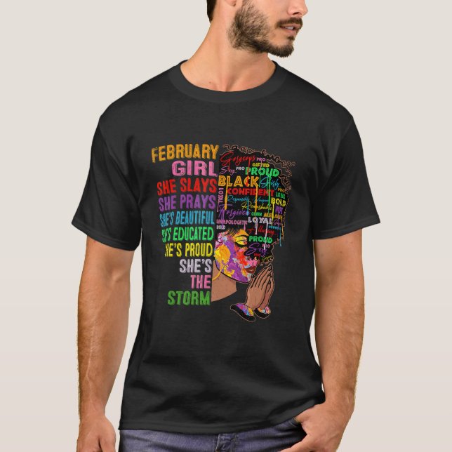 T-shirt Février Fille Elle Étouffe & Prie Février Annivers (Devant)