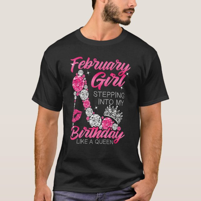 T-shirt Février Fille Entrant Dans Mon Anniversaire Femmes (Devant)