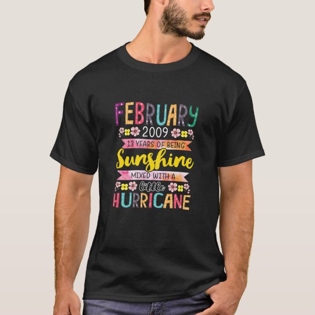 T-shirt Février Filles 13E Anniversaire Awesome Péché (Devant)