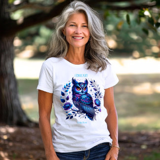 T-shirt Février Mois de la naissance Spirit Animal Owl