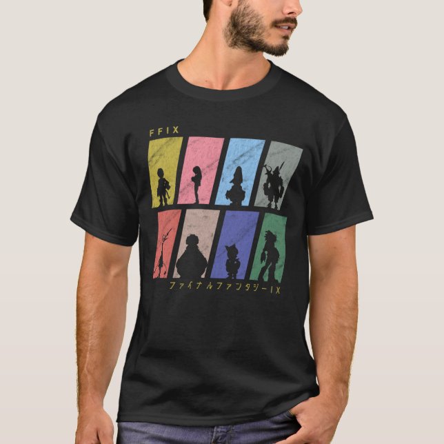 T-shirt FFIX Character Silhouettes family (Devant)