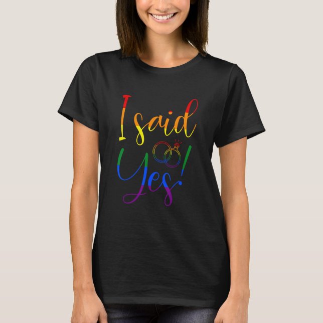 T-shirt Fiançailles de mariage homosexuel LGBT enterrement (Devant)