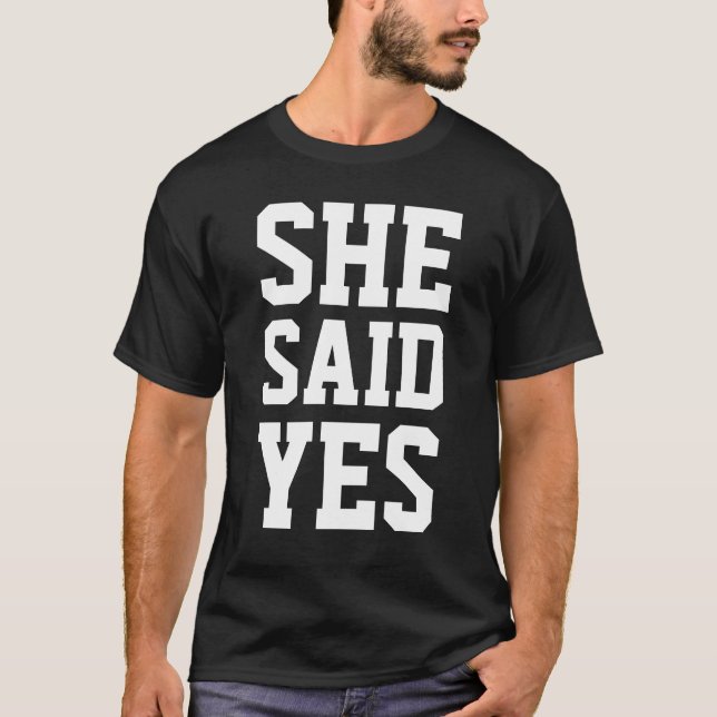 T-shirt fiançailles faire-part a dit oui (Devant)