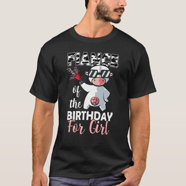 T-shirt Fiance De La Fille Anniversaire Famille Vache Prem (Devant)
