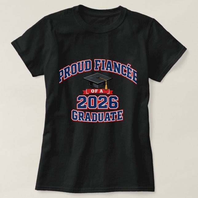 T-shirt Fiancée fière d'un diplômé 2026 | Varsity (Design devant)