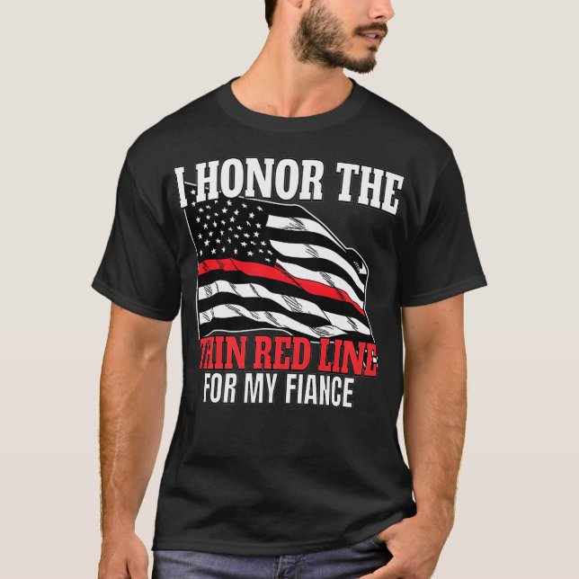 T-shirt Fiancée pompier ou Fiance de soutien financier (Devant)