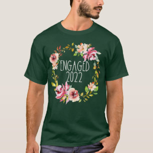 T-shirt Fiancés 2022 Couronne Fleurie Fleurs Mariage Marié