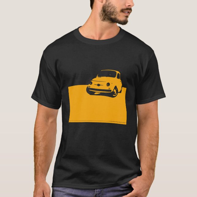 T-shirt Fiat 500, 1959 - jaunissez sur l'obscurité (Devant)
