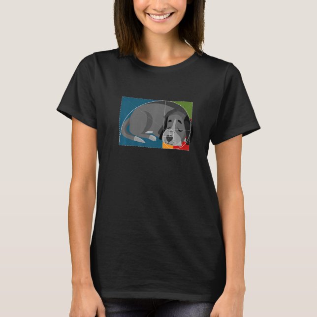 T-shirt Fibonacci Chien ou Golden Ratio et Spiral ou Fibon (Devant)