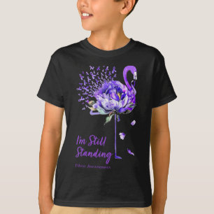T-shirt Fibro Fibromyalgie De Ruban Violet Flamant rose Nn