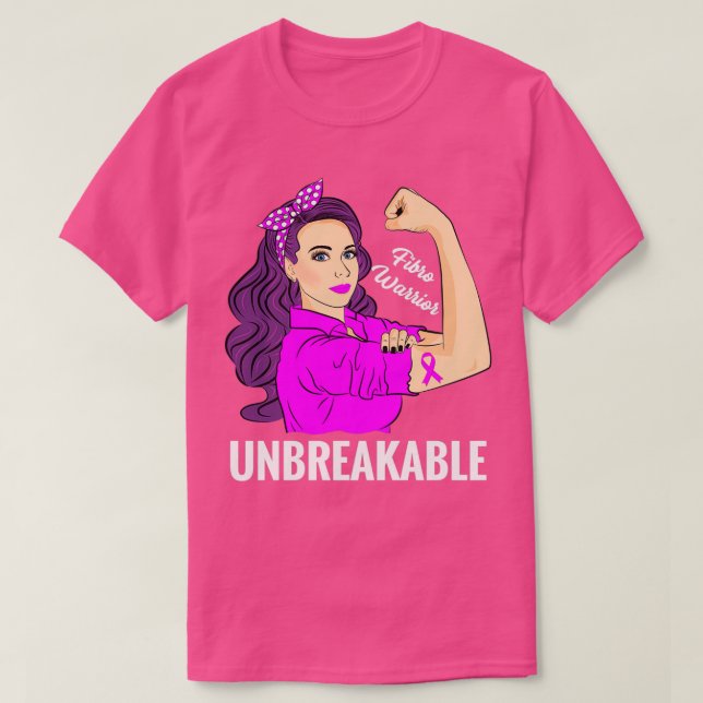 T-shirt Fibro Guerrier Indestructible Fibromyalgie Sensibi (Design devant)