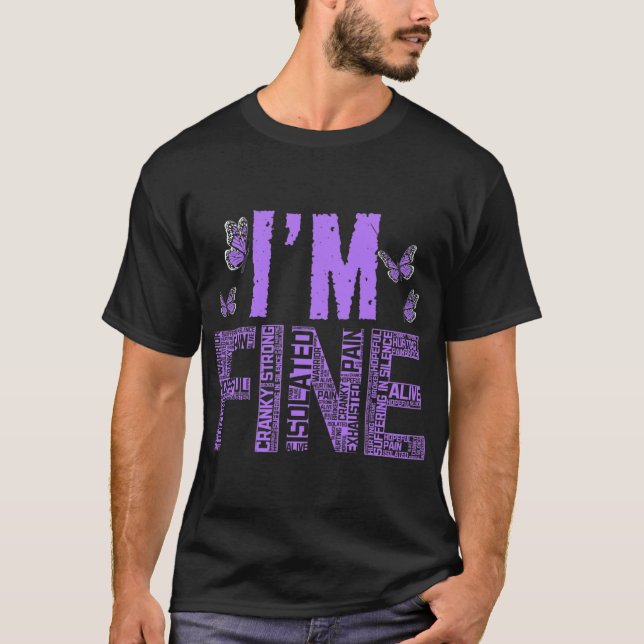 T-shirt Fibromyalgie fine guerrier Fibro Sensibilisation V (Devant)