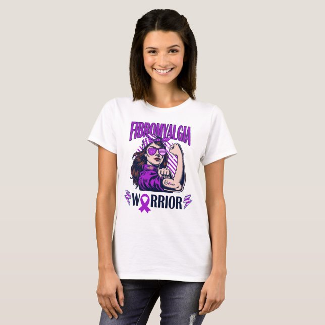 T-shirt Fibromyalgie guerrier croire et combattre (Devant entier)