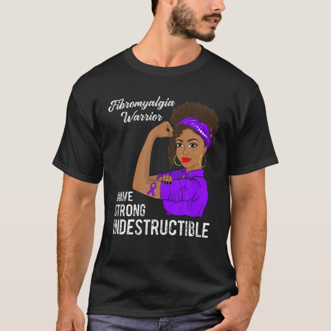 T-shirt Fibromyalgie Guerrier Indestructible Douleur Chron (Devant)