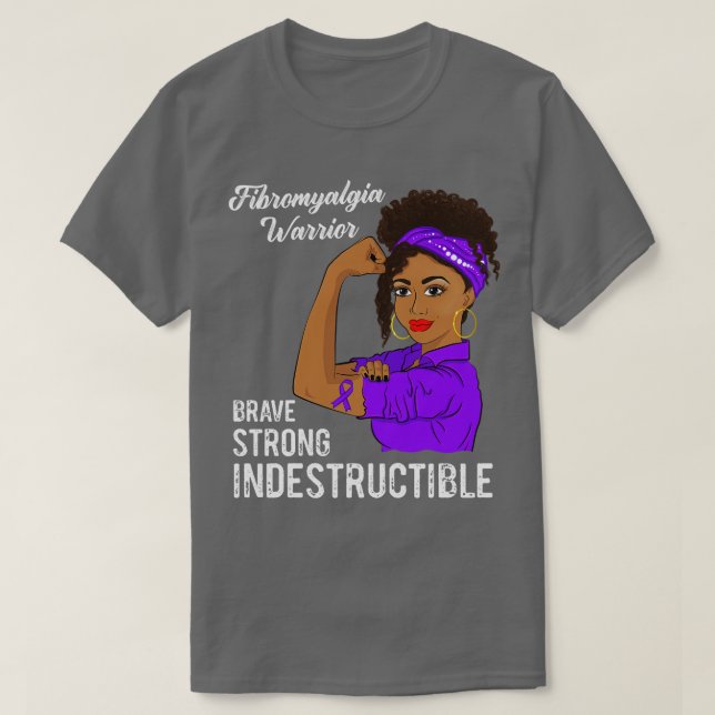 T-shirt Fibromyalgie Guerrier Indestructible Douleur Chron (Design devant)