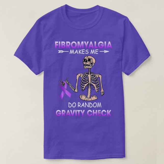 T-shirt Fibromyalgie Me Fait Faire Random Skeleton Ribbon  (Design devant)