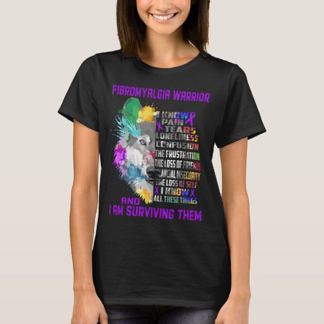 T-shirt Fibromyalgie Sensibilisation au ruban Cadeaux de s (Devant)