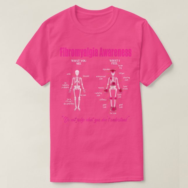 T-shirt Fibromyalgie Sensibilisation Ce Que Vous Voyez Ce  (Design devant)
