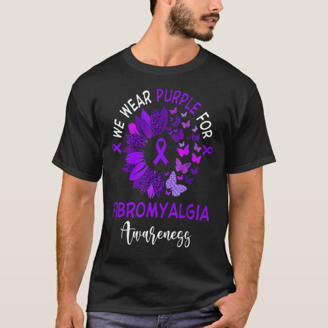 T-shirt Fibromyalgie Sensibilisation Léopard Tournesol (Devant)