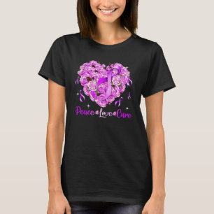 T-shirt Fibromyalgie Sensibilisation Paix Amour Cure Femme