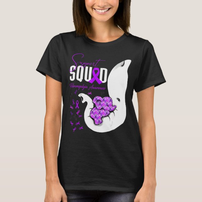 T-shirt Fibromyalgie Soutien de l'Escouade Elephant (Devant)