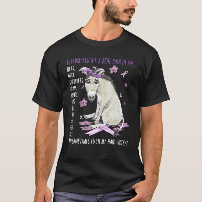 T-shirt Fibromyalgie Une véritable douleur dans l'âne crân (Devant)